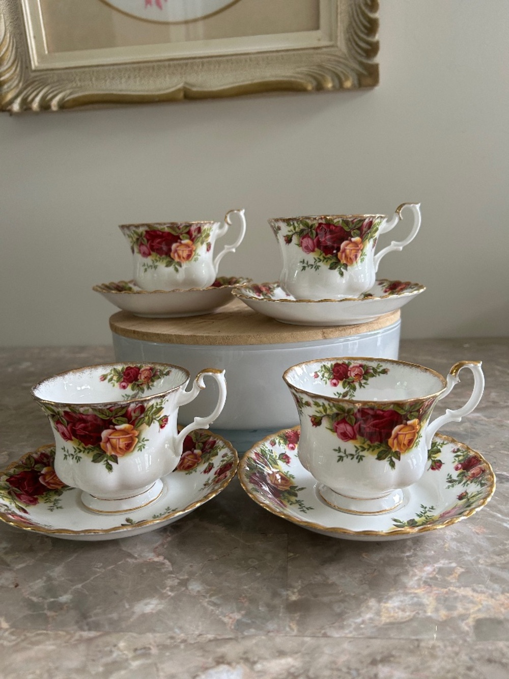 4 SETS:  Vintage Royal Albert Cups & Saucers